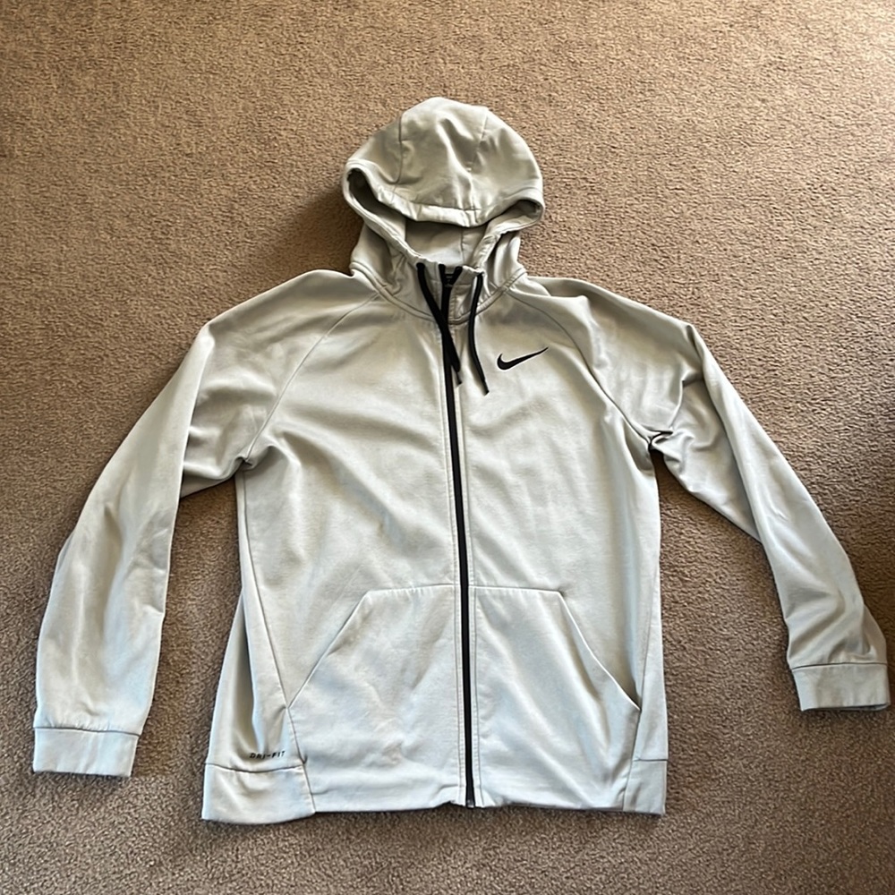 Nike grey zip up activewear hoodie